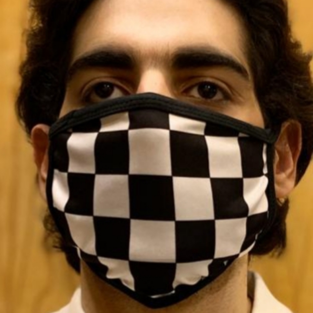 Handmade face masks checkered